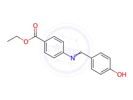 Chemical structure of 4-[(4-Hydroxybenzylidene)amino]benzoic acid ethyl ester