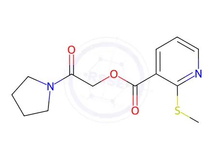 Chemical structure of 2-Oxo-2-(pyrrolidin-1-yl)ethyl 2-(methylthio)nicotinate