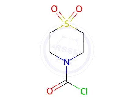 Chemical structure of 4-Thiomorpholinecarbonyl chloride, 1,1-dioxide