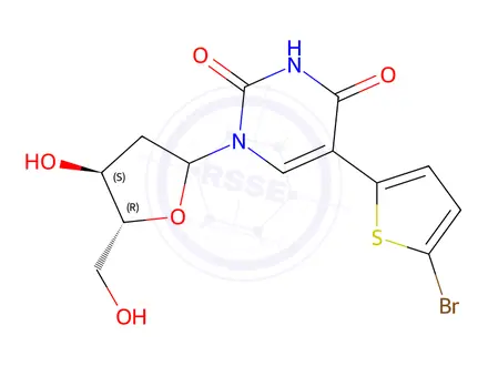Chemical structure of 5-(5-bromothien-2-yl)-2'-deoxyuridine