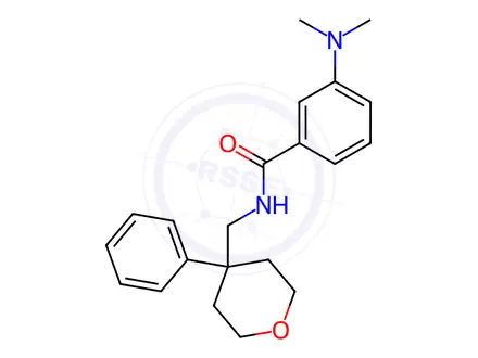 Chemical structure of 3-(Dimethylamino)-N-((4-phenyltetrahydro-2H-pyran-4-yl)methyl)benzamide