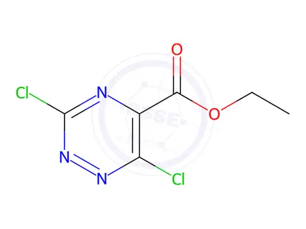Chemical structure of ethyl 3,6-dichloro-1,2,4-triazine-5-carboxylate