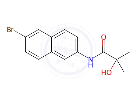 Chemical structure of N-(6-bromonaphthalen-2-yl)-2-hydroxy-2-methylpropanamide