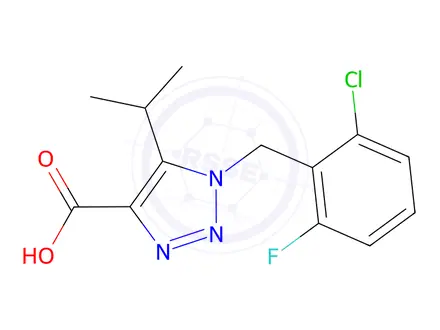 Chemical structure of 1-(2-Chloro-6-fluorobenzyl)-5-isopropyl-1H-1,2,3-triazole-4-carboxylic acid