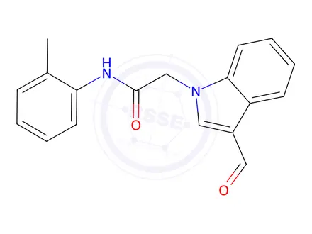 Chemical structure of 2-(3-Formyl-1H-indol-1-yl)-N-(o-tolyl)acetamide