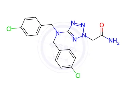Chemical structure of 2-(5-(Bis(4-chlorobenzyl)amino)-2H-tetrazol-2-yl)acetamide