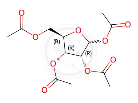 Chemical structure of 1,2,3,5-Tetra-O-acetyl-D-ribofuranose