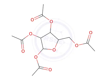 Chemical structure of (3R,4S,5R)-5-(Acetoxymethyl)tetrahydrofuran-2,3,4-triyl triacetate