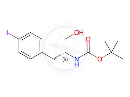 Chemical structure of tert-Butyl (R)-(1-hydroxy-3-(4-iodophenyl)propan-2-yl)carbamate