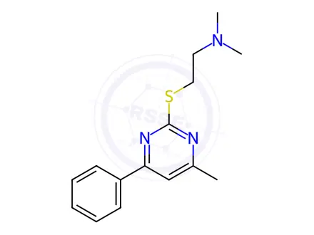 Chemical structure of N,N-Dimethyl-2-((4-methyl-6-phenylpyrimidin-2-yl)thio)ethanamine