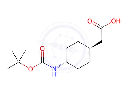 Chemical structure of trans-4-[[(1,1-Dimethylethoxy)carbonyl]amino]cyclohexaneacetic acid
