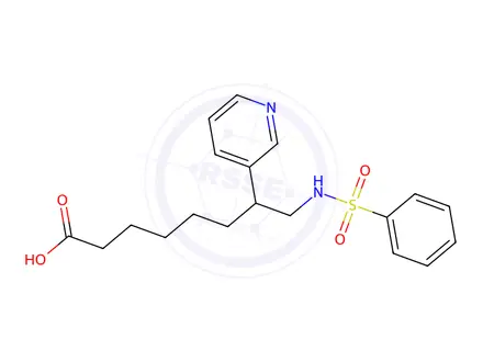 Chemical structure of 8-(benzenesulfonamido)-7-(3-pyridinyl)octanoic acid
