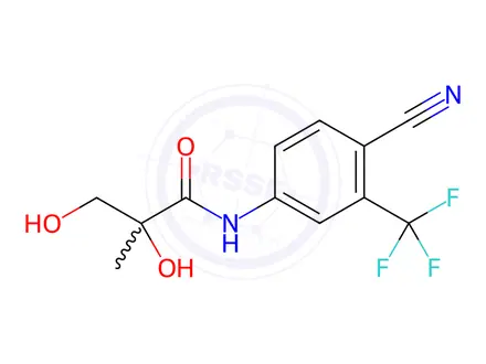 Chemical structure of N-[4-Cyano-3-(trifluoromethyl)phenyl]-2,3-dihydroxy-2-methylpropanamide