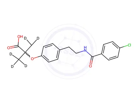 Chemical structure of Bezafibrate D6