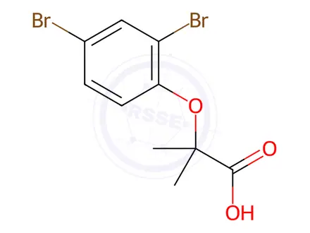 Chemical structure of 2-(2,4-Dibromophenoxy)-2-methylpropanoic acid