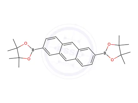 Chemical structure of 2,6-Bis(4,4,5,5-tetramethyl-1,3,2-dioxaborolan-2-yl)anthracene