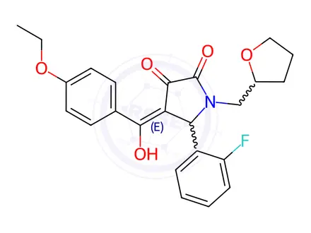 Chemical structure of 4-(4-Ethoxybenzoyl)-5-(2-fluorophenyl)-3-hydroxy-1-((tetrahydrofuran-2-yl)methyl)-1H-pyrrol-2(5H)-one