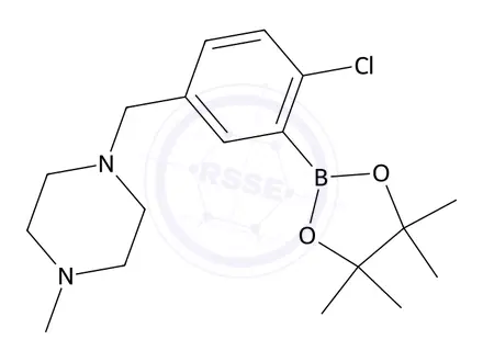 Chemical structure of 1-(4-Chloro-3-(4,4,5,5-tetramethyl-1,3,2-dioxaborolan-2-yl)benzyl)-4-methylpiperazine
