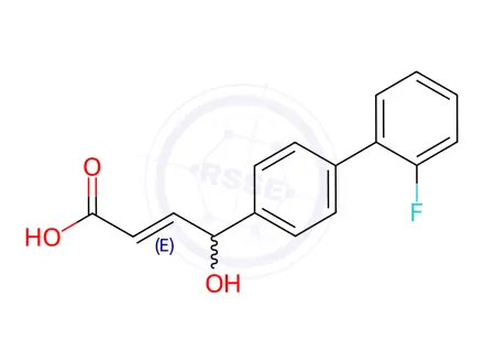 Chemical structure of 4-(4-(2'-Fluorobiphenylyl))-4-hydroxycrotonic acid