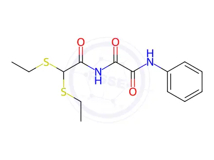 Chemical structure of N1-(2,2-bis(ethylthio)acetyl)-N2-phenyloxalamide