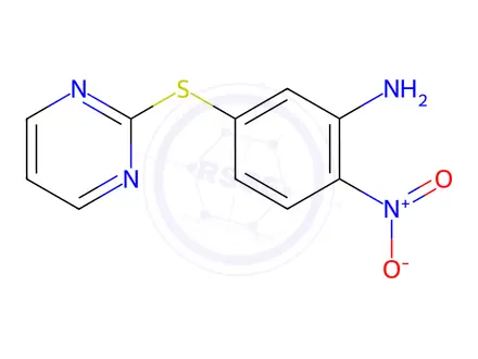 Chemical structure of 2-Nitro-5-(pyrimidin-2-ylthio)aniline
