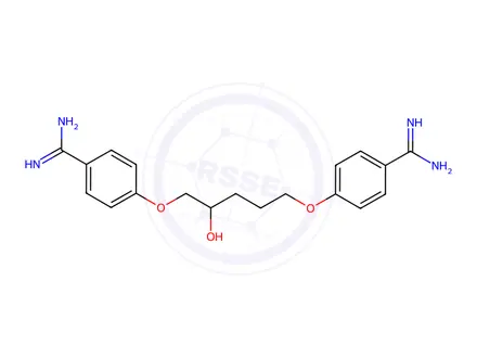 Chemical structure of 1,5-Bis(4-amidinophenoxy)-2-pentanol