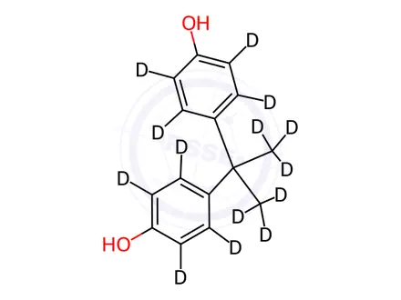 Chemical structure of Bisphenol A-d14