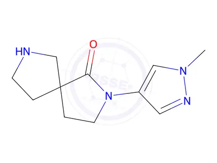 Chemical structure of 2-(1-Methyl-1H-pyrazol-4-yl)-2,7-diazaspiro[4.4]nonan-1-one