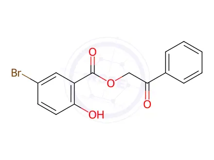 Chemical structure of 2-Oxo-2-phenylethyl 5-bromo-2-hydroxybenzoate