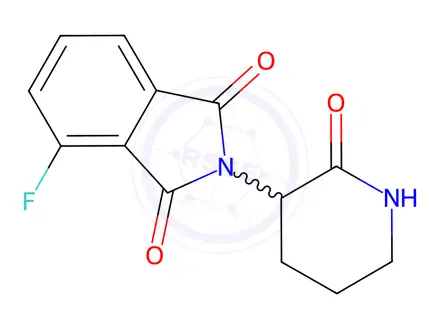 Chemical structure of 4-Fluoro-2-(2-oxopiperidin-3-yl)isoindoline-1,3-dione