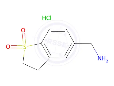 Chemical structure of 5-(Aminomethyl)-2,3-dihydro-1lambda6-benzothiophene-1,1-dione hydrochloride