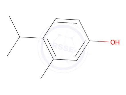 Chemical structure of 4-Isopropyl-3-methylphenol in methanol