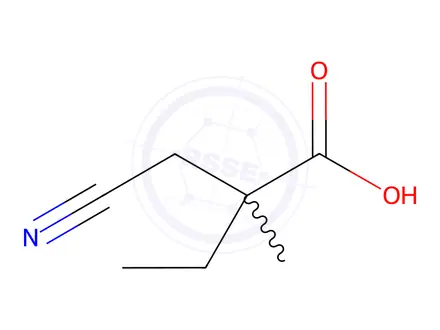 Chemical structure of 2-(cyanomethyl)-2-methylbutanoic acid