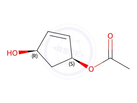 Chemical structure of [(1S,4R)-4-hydroxycyclopent-2-en-1-yl] acetate