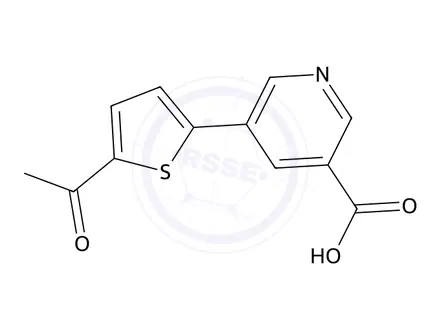 Chemical structure of 5-(5-Acetylthiophen-2-yl)nicotinic acid