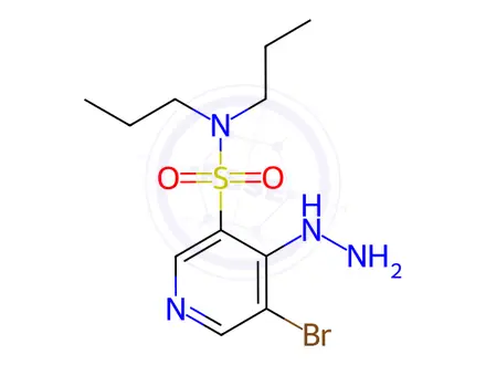 Chemical structure of 5-Bromo-4-hydrazinyl-N,N-dipropylpyridine-3-sulfonamide