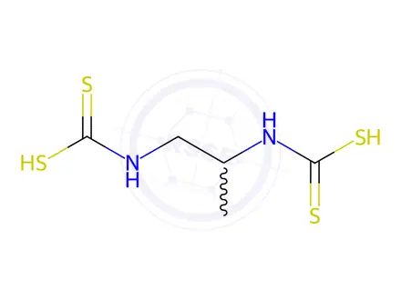 Chemical structure of propylenebis(dithiocarbamic) acid