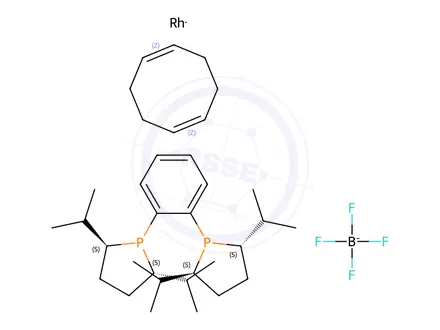 Chemical structure of 1,2-Bis((2S,5S)-2,5-diisopropylphospholano)benzene(cyclooctadiene)rhodium(I) tetrafluoroborate