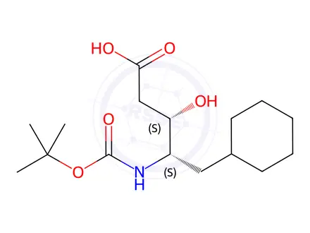 Chemical structure of (3S,4S)-4-((tert-Butoxycarbonyl)amino)-5-cyclohexyl-3-hydroxypentanoic acid
