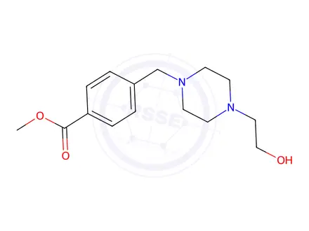 Chemical structure of 4-[4-(2-Hydroxy-ethyl)-piperazin-1-ylmethyl]-benzoic acid methyl ester