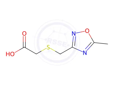 Chemical structure of 2-{[(5-Methyl-1,2,4-oxadiazol-3-yl)methyl]sulfanyl}acetic acid