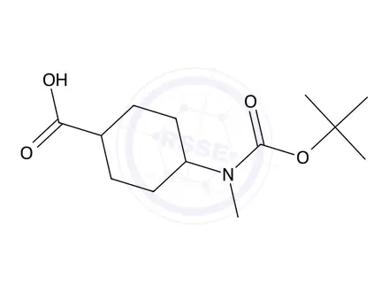 Chemical structure of 4-(Tert-Butoxycarbonyl-Methyl-Amino)-Cyclohexanecarboxylic Acid