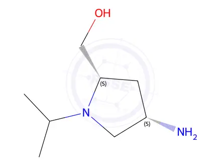 Chemical structure of 2-Pyrrolidinemethanol,4-amino-1-(1-methylethyl)-,(2S-cis)-(9CI)