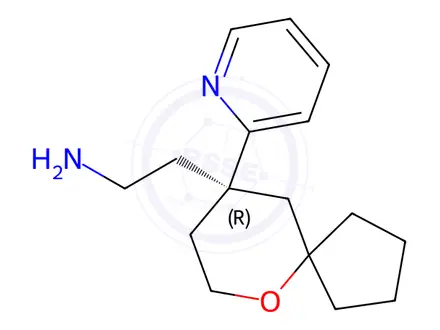 Chemical structure of (9R)-9-(2-Pyridinyl)-6-oxaspiro[4.5]decane-9-ethanamine