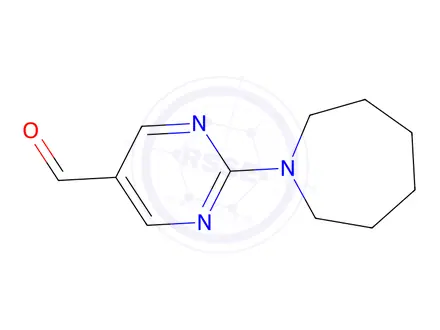 Chemical structure of 2-(Azepan-1-yl)pyrimidine-5-carbaldehyde