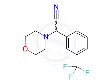 Chemical structure of 2-morpholino-2-[3-(trifluoromethyl)phenyl]acetonitrile