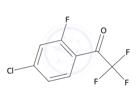 Chemical structure of 1-(4-Chloro-2-fluorophenyl)-2,2,2-trifluoroethan-1-one