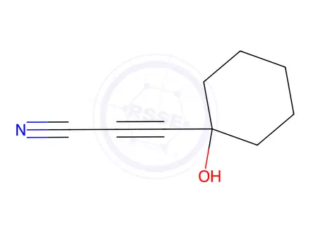 Chemical structure of 2-Propynenitrile, 3-(1-hydroxycyclohexyl)-(9CI)