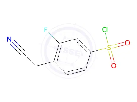 Chemical structure of 4-(Cyanomethyl)-3-fluorobenzenesulfonyl chloride