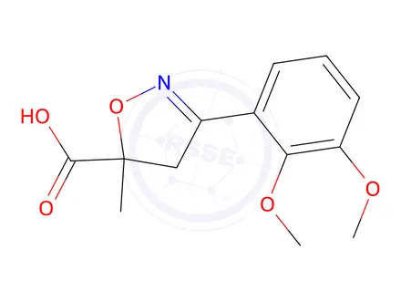 Chemical structure of 3-(2,3-Dimethoxyphenyl)-5-methyl-4,5-dihydroisoxazole-5-carboxylic acid